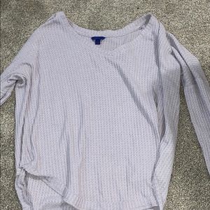 lavender long sleeve waffle shirt